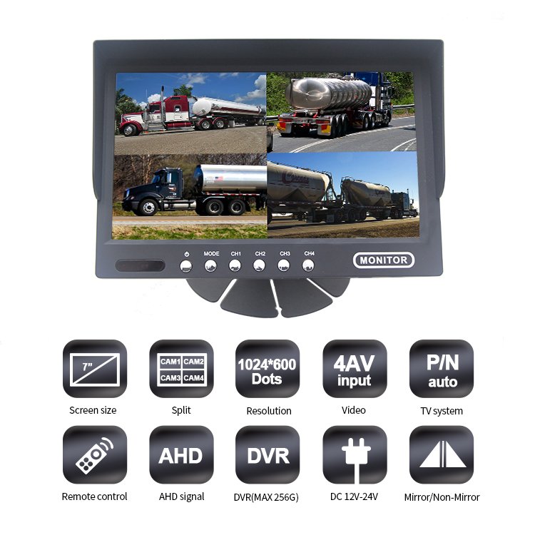 7 Inch AHD Quad View IPS Rear View Monitor