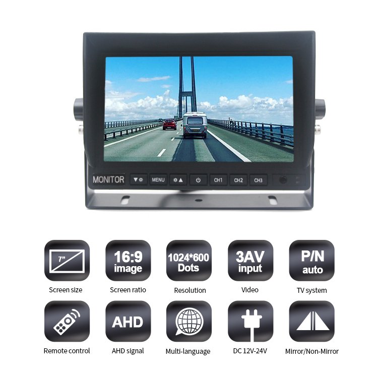 7 Inch 1080P AHD Rear View Car Monitor