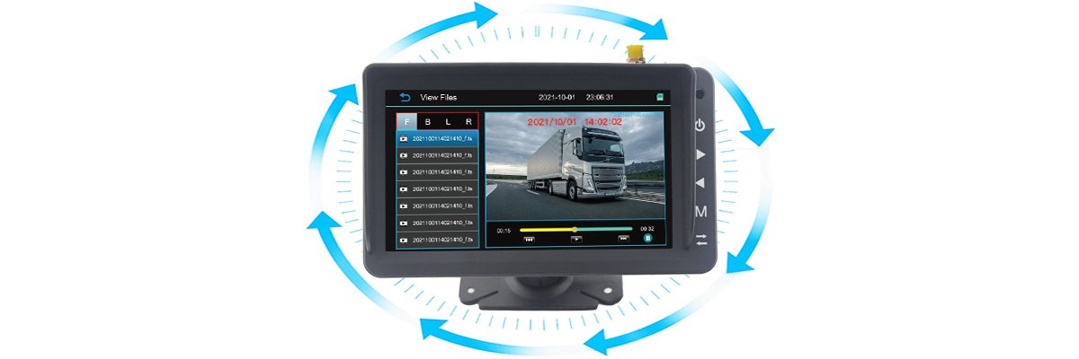 7 Inch AHD 4CH Blind Spot Detection Car Monitor